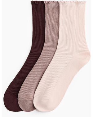 H&M 3 Paar Sokken Met Overlockte Randen - Meerkleurig