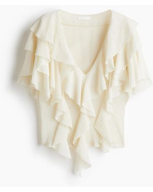 H&M Volanttop - Weiß