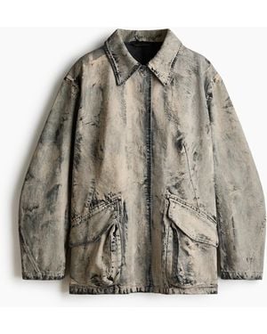 H&M Jeansjacke im Paint-Look - Grau
