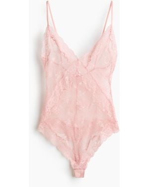 H&M Tangabody aus Spitze - Pink