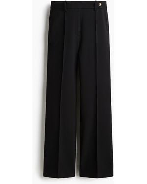 H&M Flared Broek Met Persvouwen - Zwart