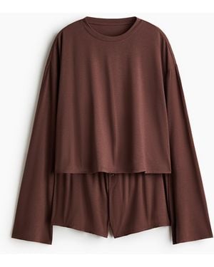 H&M Pyjama aus Viskosegemisch - Braun