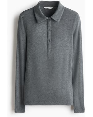 H&M Tricot Polotop - Grijs