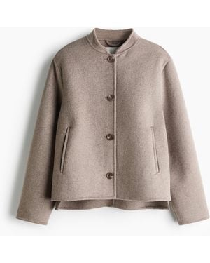 H&M Handmade Wool-blend Jacket - Naturel