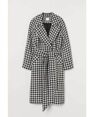 H&M Mantel mit Hahnentrittmuster - Weiß