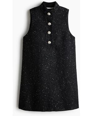 H&M Paillettenkleid aus Boucléstoff - Schwarz