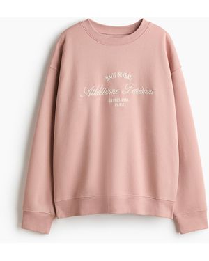 H&M Sweater Met Tekstmotief - Roze