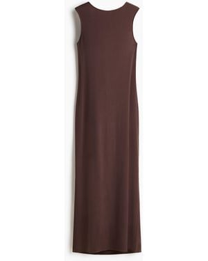 H&M Maxikleid mit Wasserfallausschnitt im Rücken - Braun