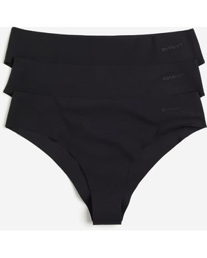 H&M 3er-Pack Sportslips Brazilian aus DryMoveTM - Schwarz