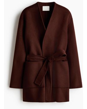 H&M Handgefertigter Mantel aus Wollmix - Braun