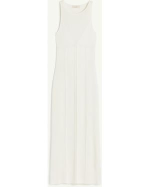 H&M Rückenfreies Kleid aus Rippstrick - Weiß