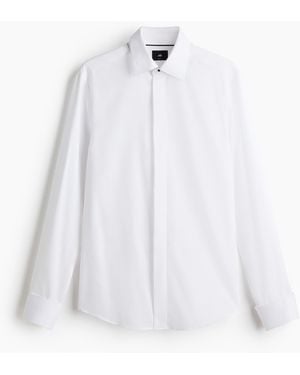 H&M Smokinghemd in Slim Fit - Weiß