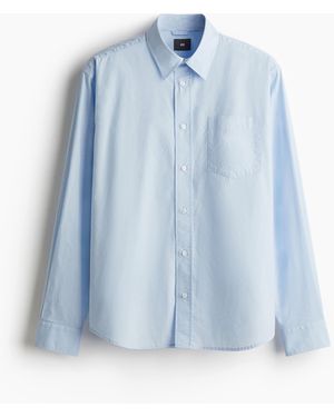 H&M Popelinehemd in Regular Fit - Blau