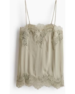 H&M Viskosetop mit Spitze - Natur