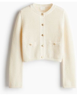 H&M Cardigan in Strukturstrick - Weiß