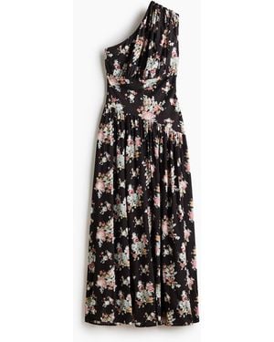 H&M Drapiertes One-Shoulder-Kleid - Weiß