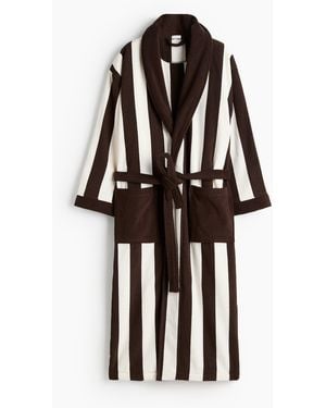 H&M Bademantel aus Baumwollfrottee - Schwarz