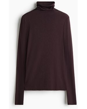 H&M Turtleneck-Shirt aus Pima-Baumwolle - Lila