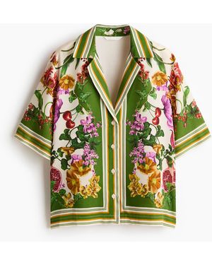 H&M Overhemdblouse Van Lyocell Met Korte Mouwen - Groen