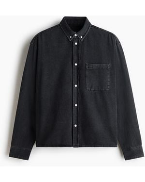H&M Hemd aus Baumwolldenim in Relaxed Fit - Blau