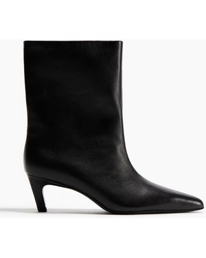 H&M Lederstiefeletten - Schwarz