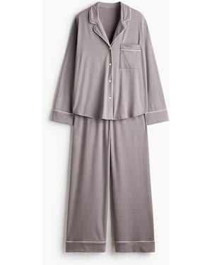 H&M Pyjama Van Viscosemix - Grijs