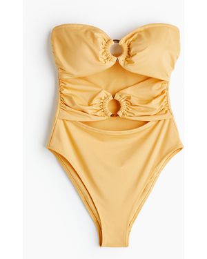 H&M Bandeau-Badeanzug mit wattierten Cups - Mettallic