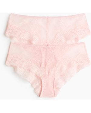 H&M 2er-Pack Hipster aus Spitze - Pink
