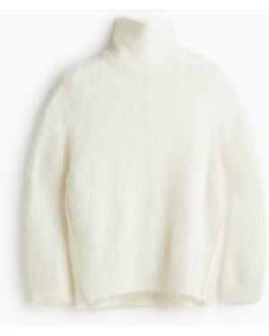 H&M Pullover aus Mohairmix mit hohem Kragen - Weiß