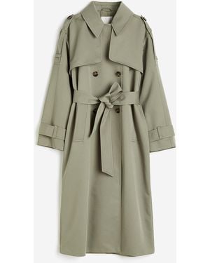 H&M Zweireihiger Trenchcoat - Grün