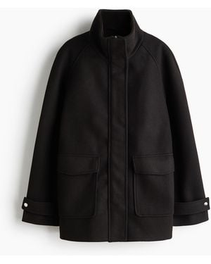 H&M Mantel mit Trichterkragen - Schwarz