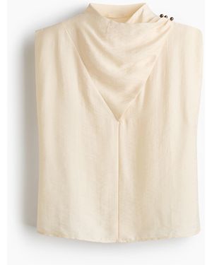 H&M Top aus Lyocellgemisch mit Wickeldetail - Weiß