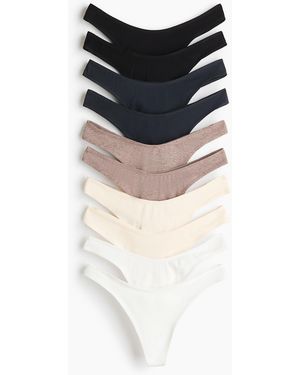 H&M 10er-Pack Baumwolltangas - Schwarz