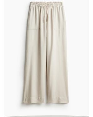 H&M Hose aus Viskose mit Kordelzug - Weiß