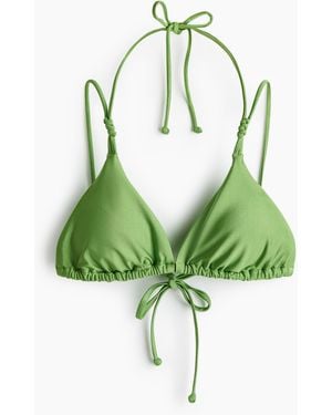 H&M Wattiertes Triangel-Bikinitop - Grün