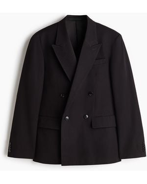 H&M Doppelreihiges Jackett in Regular Fit - Schwarz