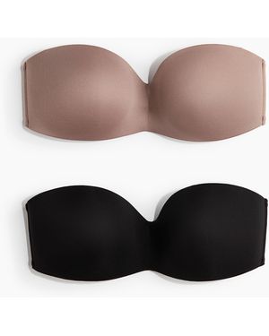 H&M 2er-Pack Wattierte Bandeau-BHs aus Mikrofaser - Pink