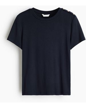 H&M Viskoseshirt mit Knöpfen - Blau