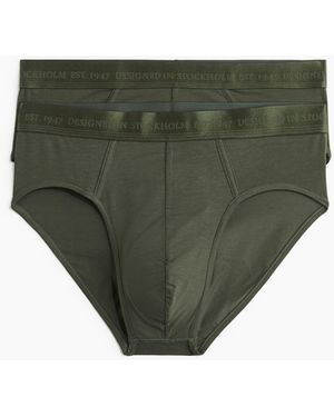 H&M 2er-Pack Slips mit Lycra - Grün