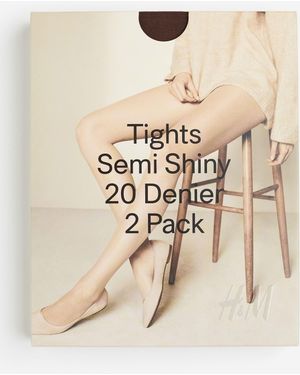 H&M 2er-Pack Strumpfhosen 20 den - Natur