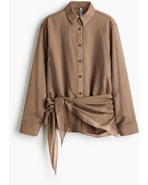 H&M Bluse mit Tuchdetail - Braun