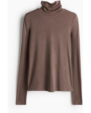 H&M Rollkragenshirt - Braun