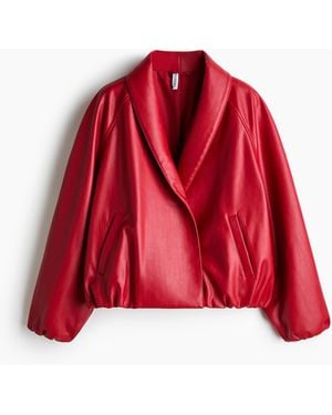 H&M Gecoat Jack Met Sjaalkraag - Rood