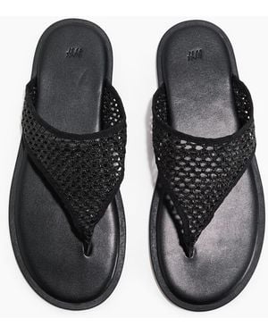 H&M Geflochtene Zehensandalen - Schwarz
