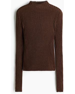 H&M Glitzershirt mit Turtleneck - Braun