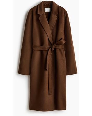 H&M Handgefertigter Mantel aus Wollmix - Braun