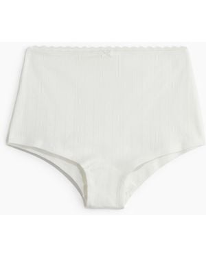 H&M Shortie mit Pointellemuster - Weiß