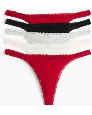 H&M 5er-Pack Baumwolltangas - Rot