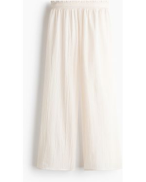 H&M Gecrinkelte Strandhose - Weiß