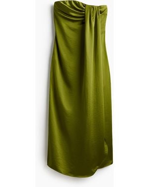 H&M Satijnen Bandeaujurk - Groen